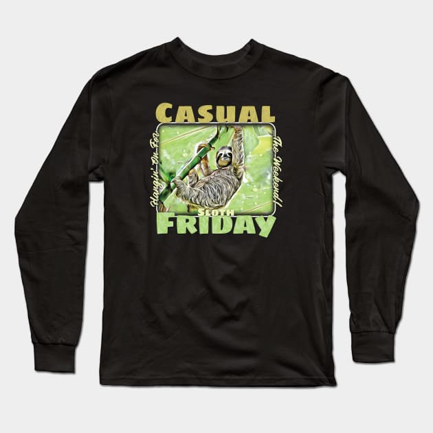 Casual Sloth Friday Long Sleeve T-Shirt by armando1965